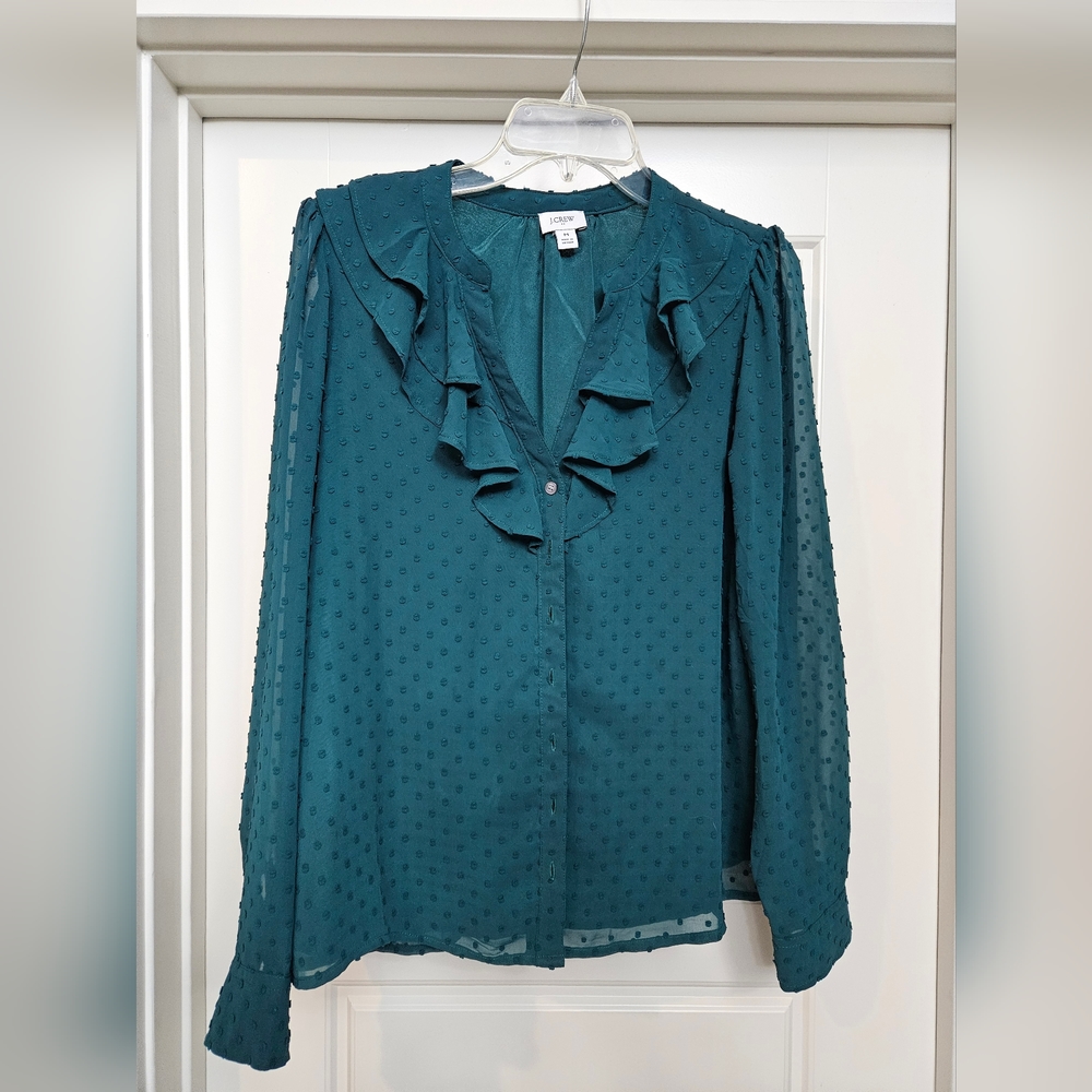 J. Crew Green Blouse, size Medium